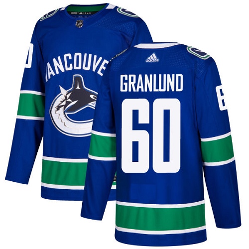 Adidas Men Vancouver Canucks #60 Markus Granlund Blue Home Authentic Stitched NHL Jersey